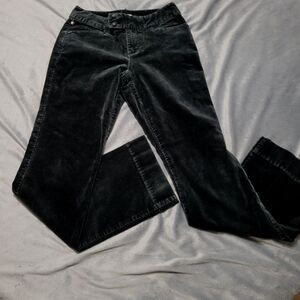 RL Polo Jean Company Womens 2 Black Velvet Cotton Comfort Stretch Covered Button